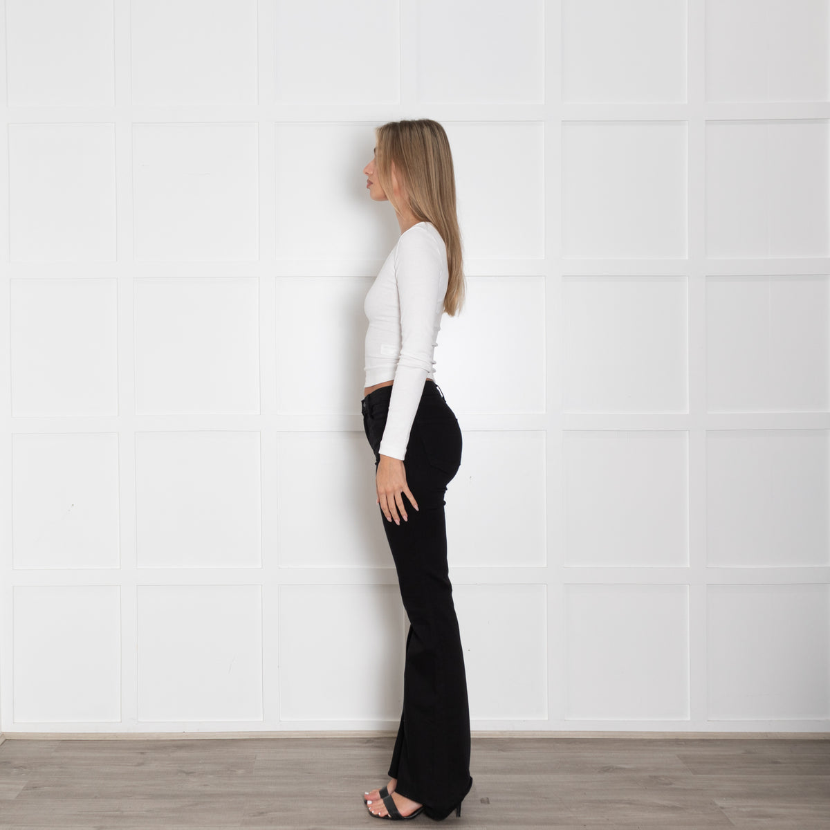 J Brand Black Valentina Flared Jeans