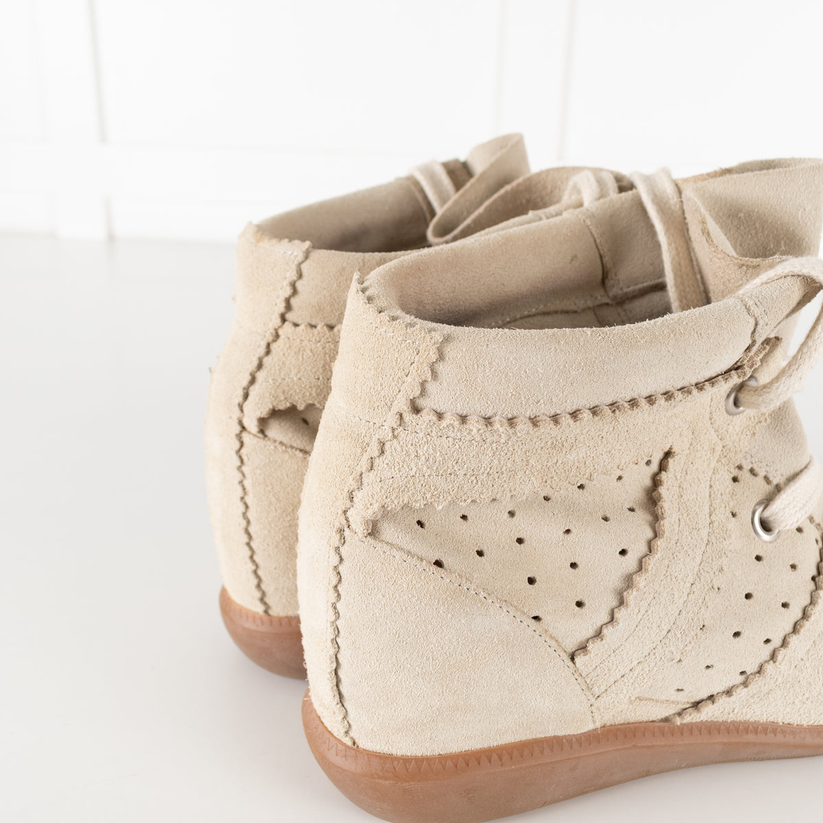 Isabel Marant Etoile Beige Suede Bobby Trainers