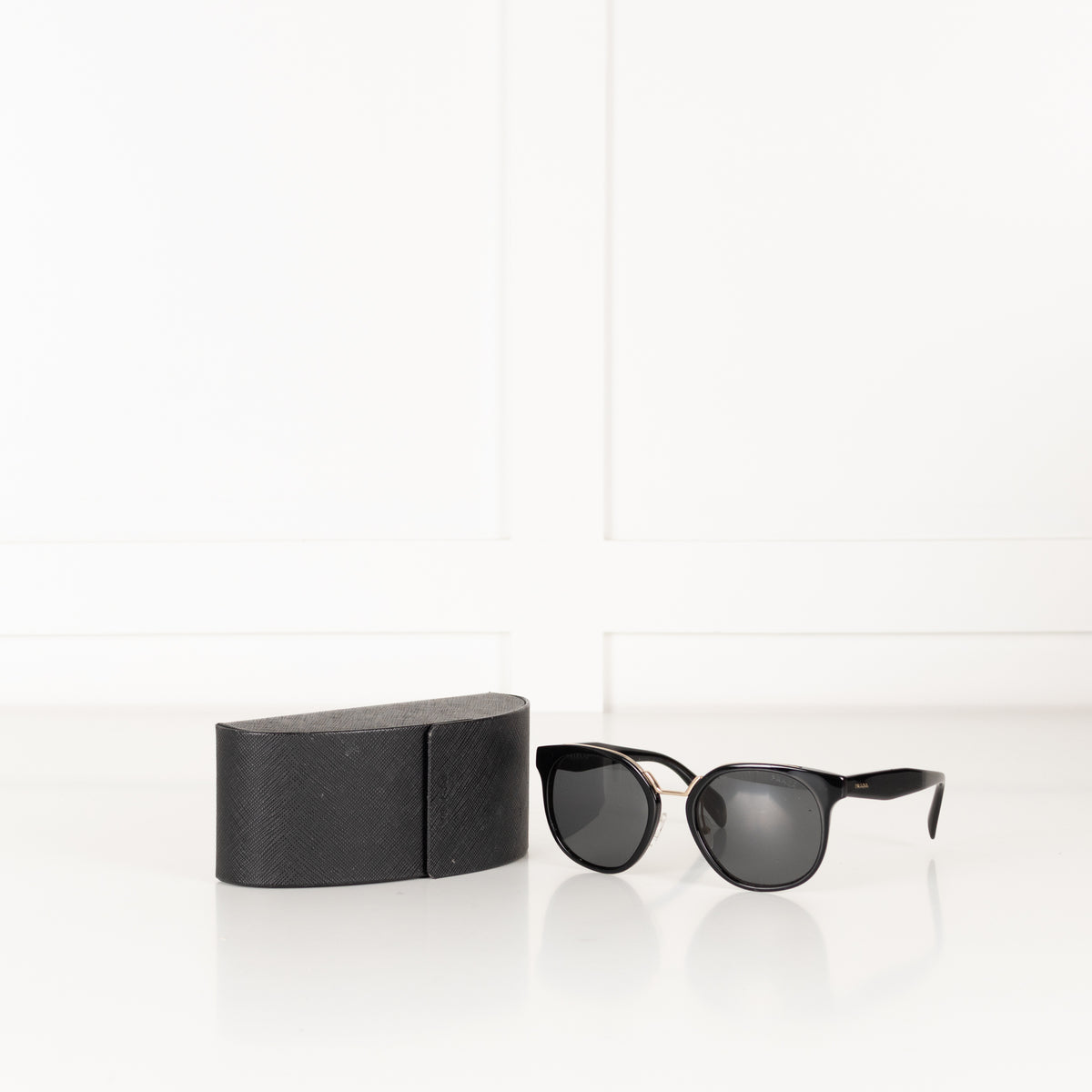 Prada Black & Gold Frame Sunglasses