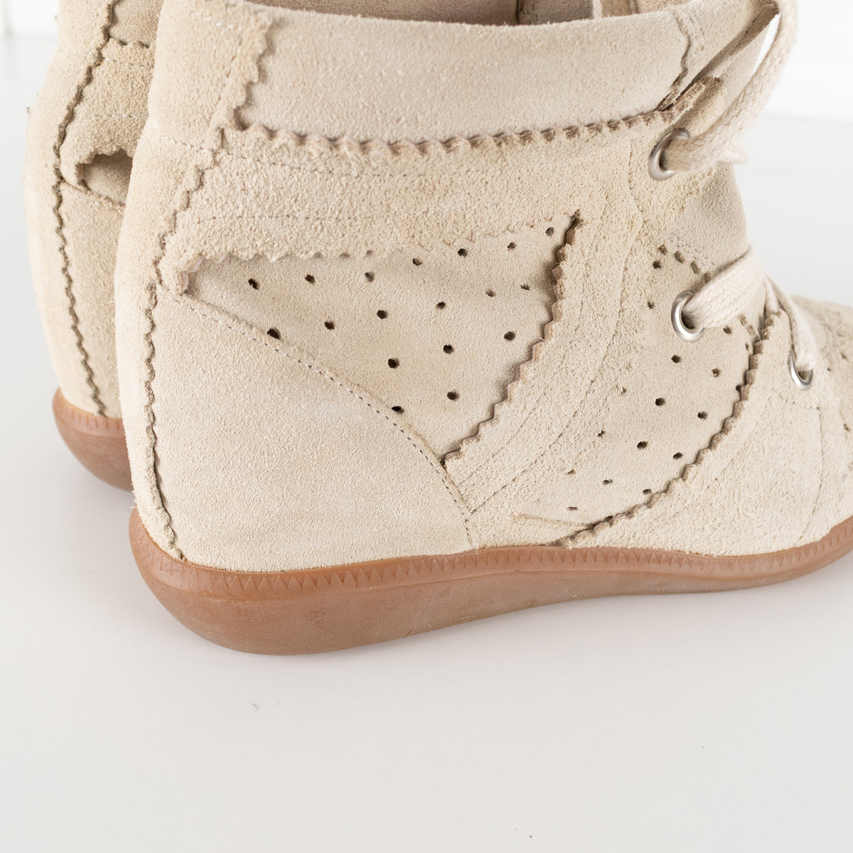 Isabel Marant Etoile Beige Suede Bobby Trainers