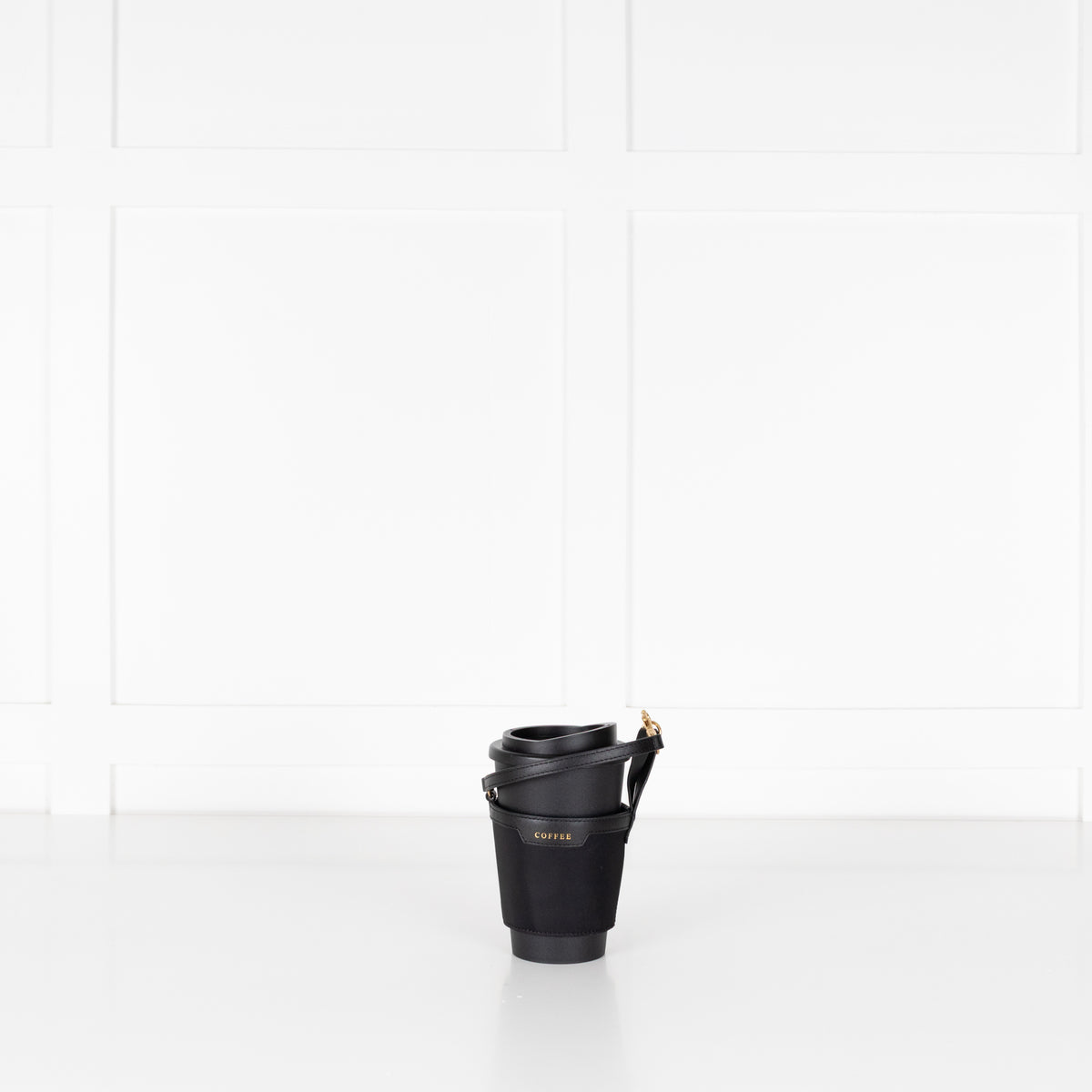 Anya Hindmarch Leather-trimmed Recycled Nylon Cup Holder And Travel Mug