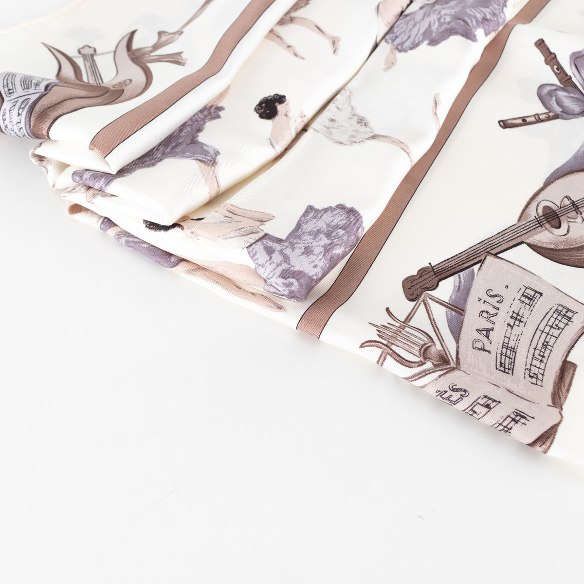 Hermes Cream Beige La Danse Ballerina Print Scarf