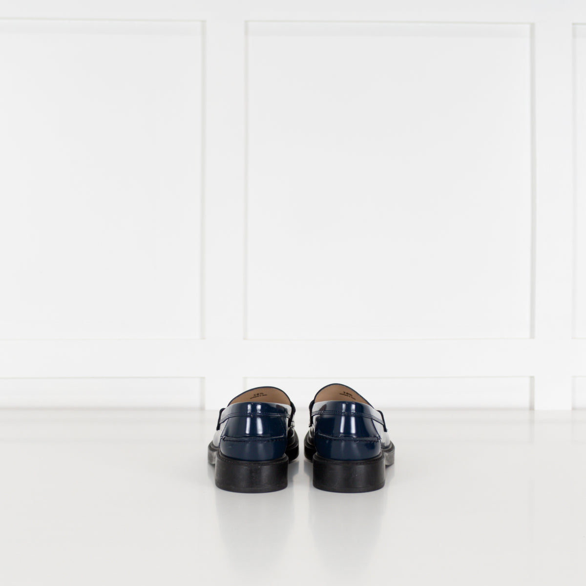 Tod's Blue Glossy Leather Loafers