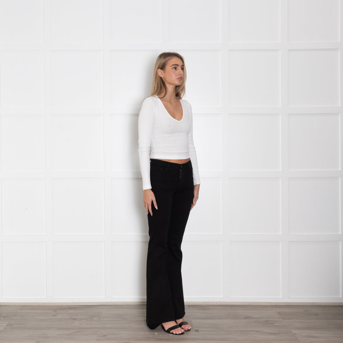 J Brand Black Valentina Flared Jeans