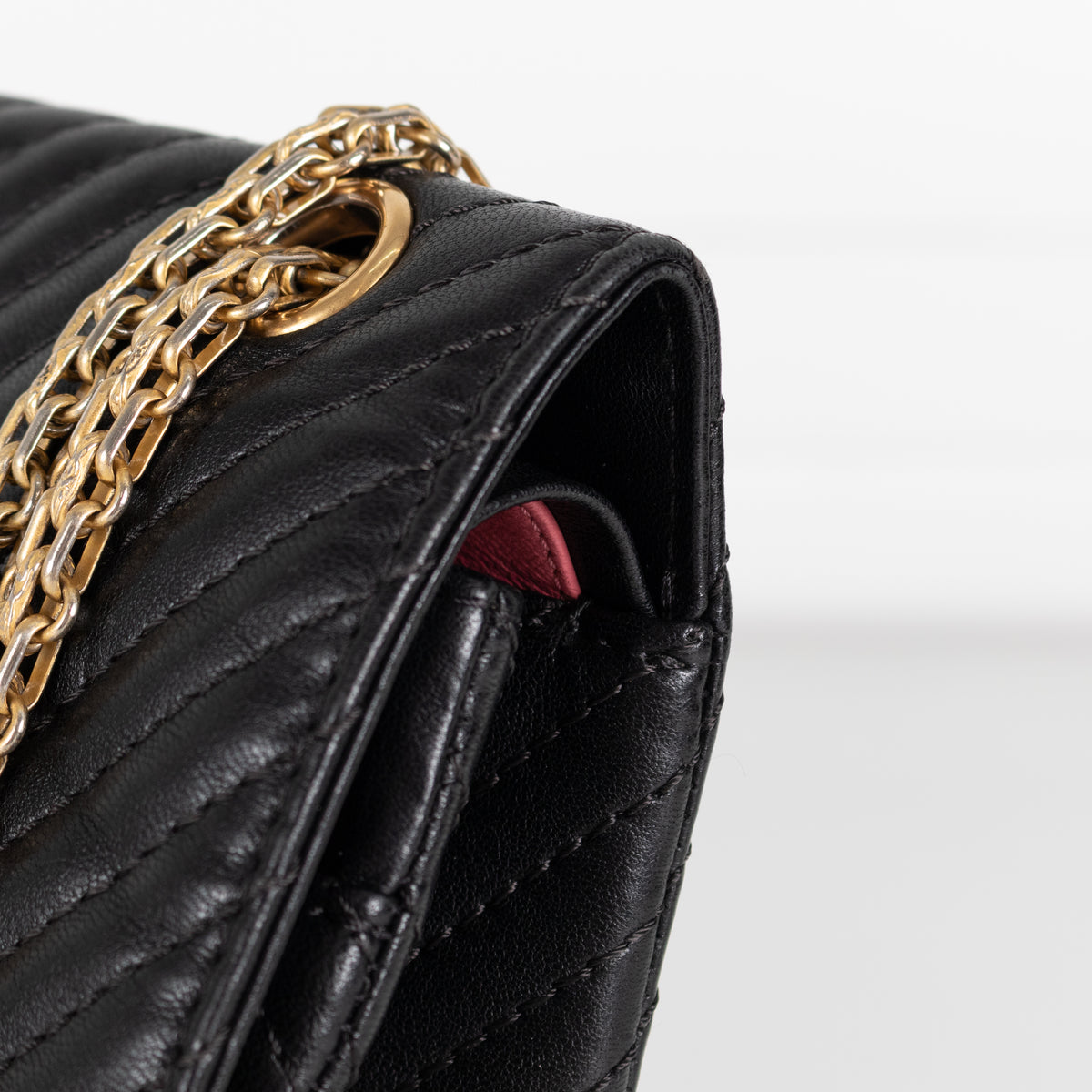 Chanel Black Chevron Quilted Leather Shoulder Bag