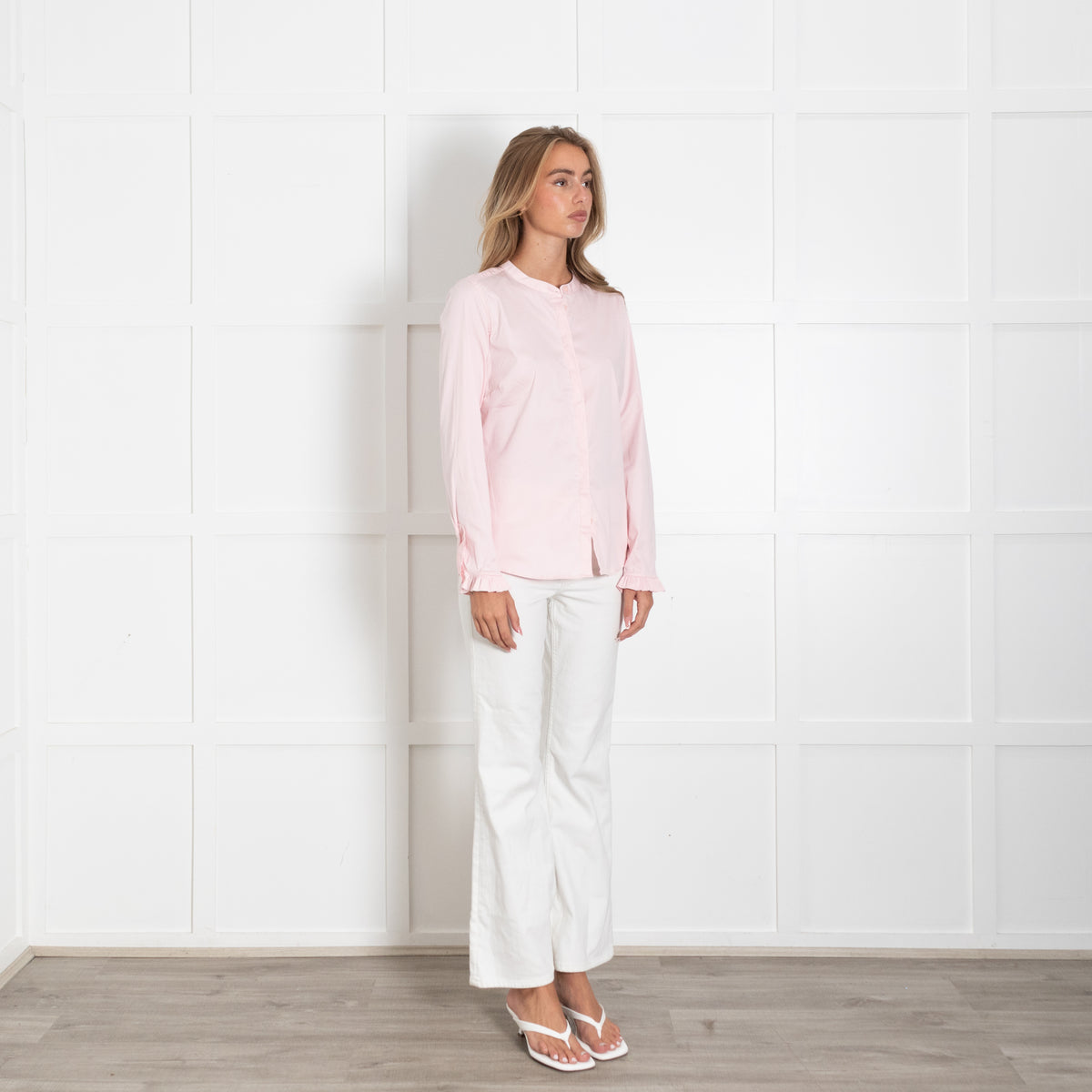 Mos Mosh Dusty Pink Collarless Shirt