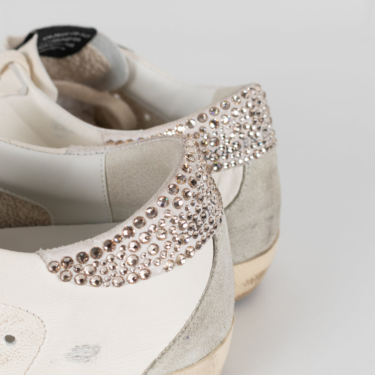 Golden Goose Super Star Crystal Embellished Velvet Star Trim Trainers