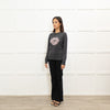 Markus Lupfer Grey Wool Jumper With Pink Lips & Black Sequin Musical Notes
