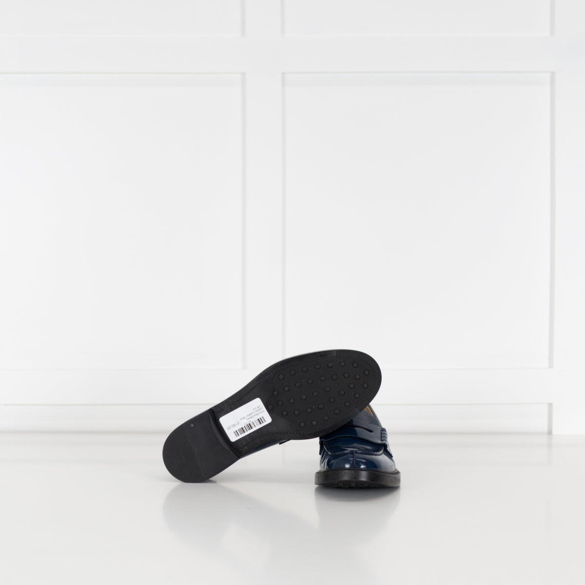 Tod's Blue Glossy Leather Loafers