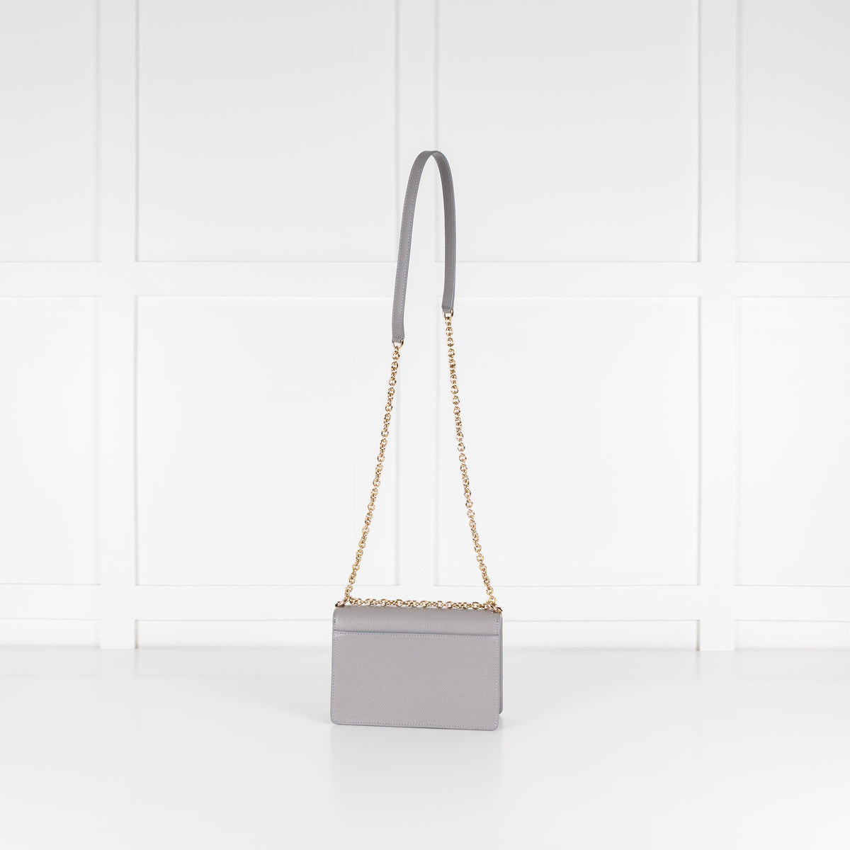 Furla Grey 1927 Grey Mini Crossbody With Fixed Gold Chain Strap