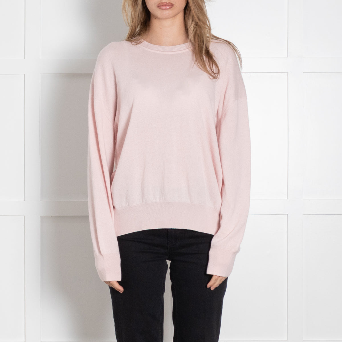 &Daughter Pale Pink Wool Round Neck Jumper