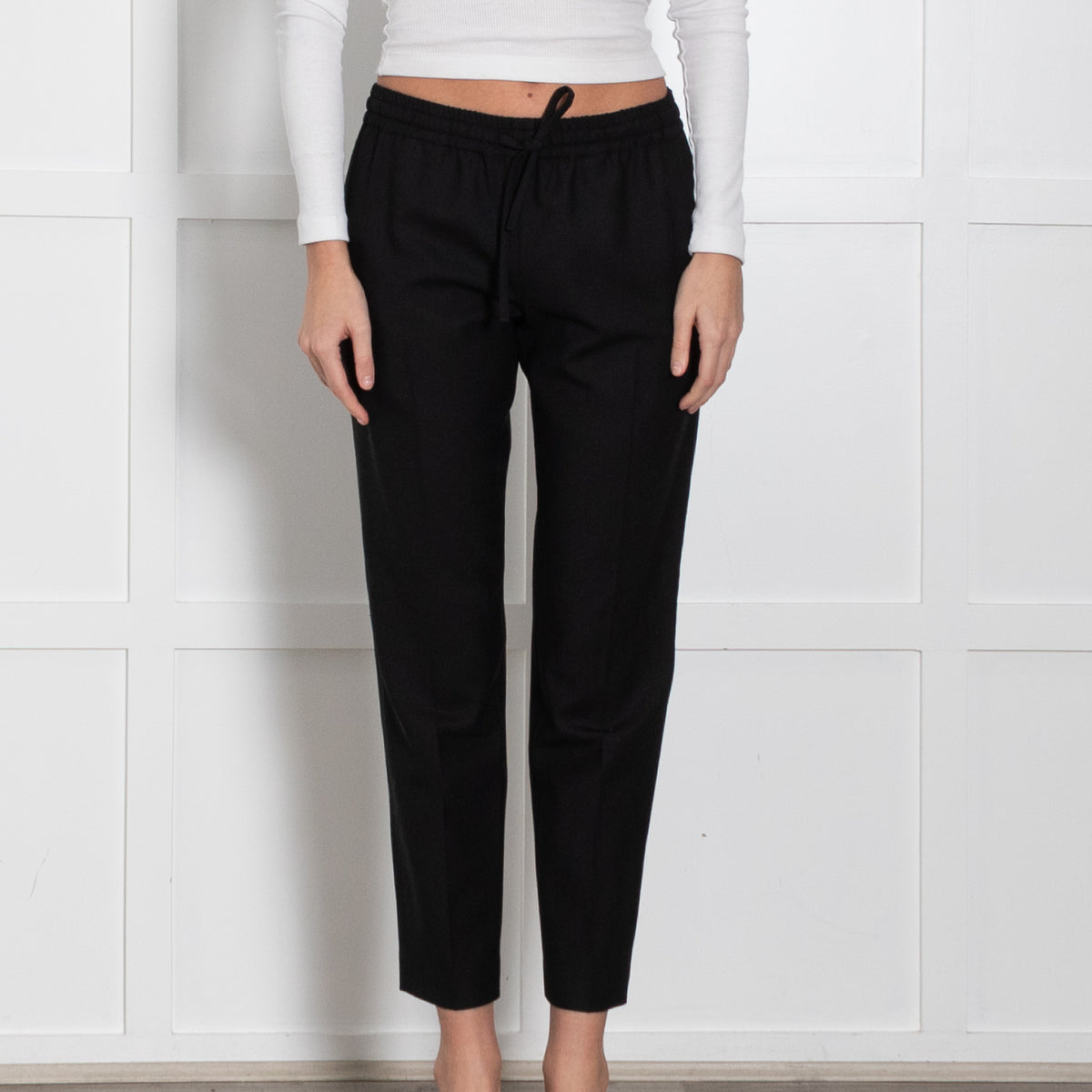 Joseph Black Elasticated Waist Trousers