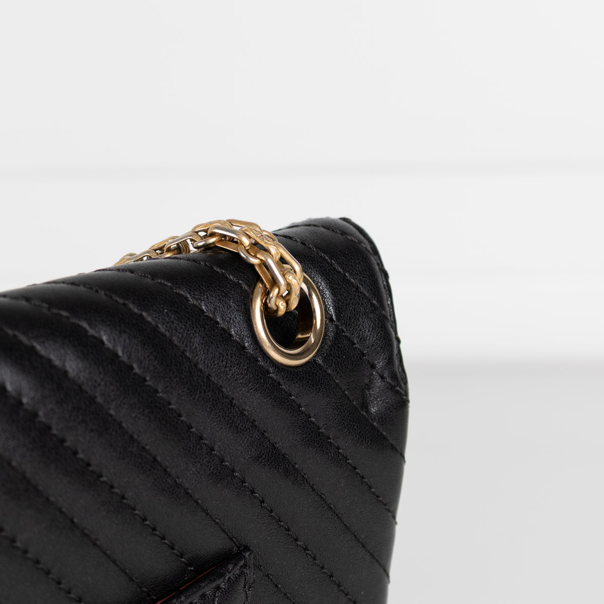 Chanel Black Chevron Quilted Leather Shoulder Bag