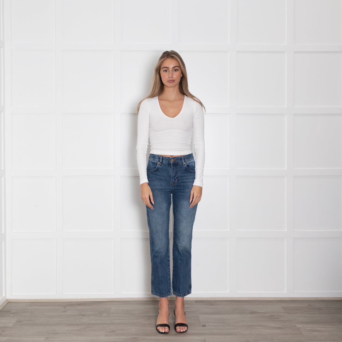 Victoria Beckham Dark Wash Straight Leg Jeans