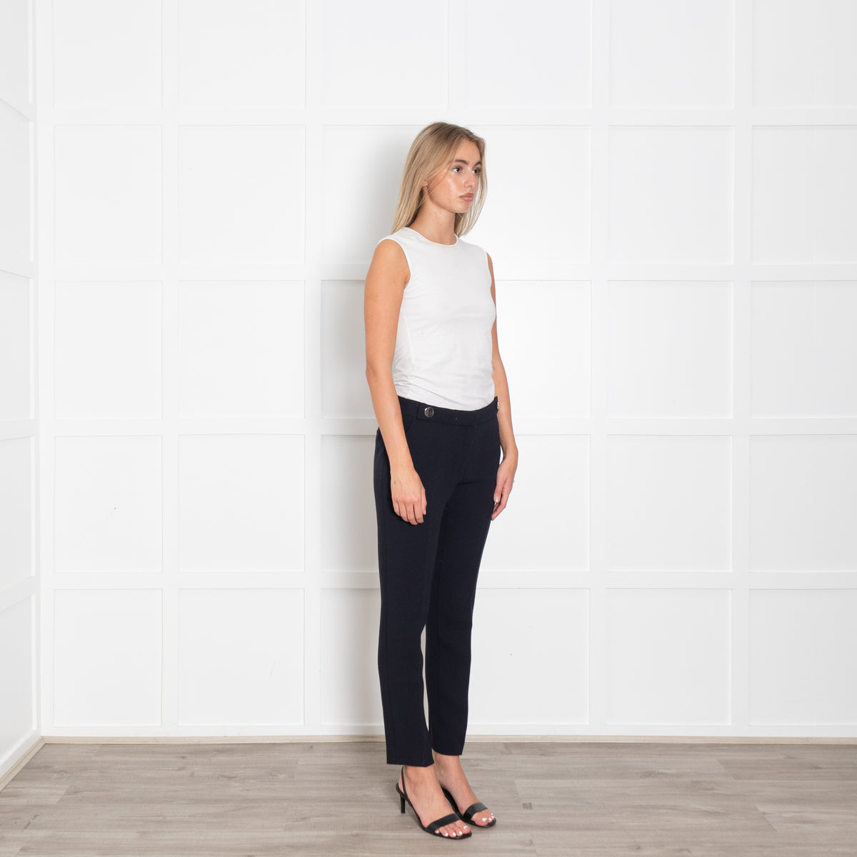 Claudie Pierlot Navy Silver Button Detail Trousers