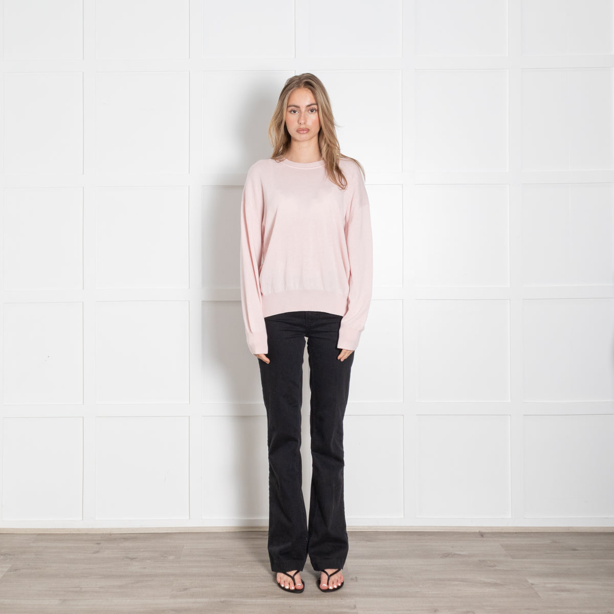 &Daughter Pale Pink Wool Round Neck Jumper