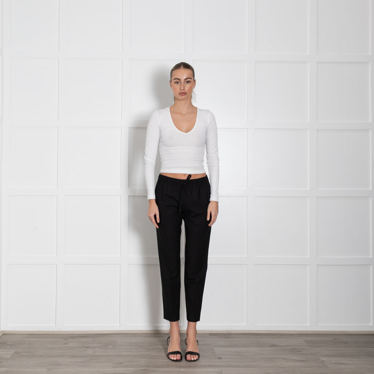 Joseph Black Elasticated Waist Trousers