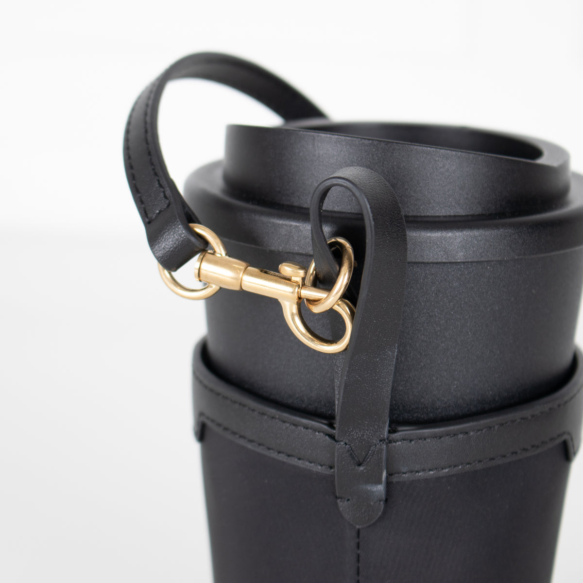 Anya Hindmarch Leather-trimmed Recycled Nylon Cup Holder And Travel Mug