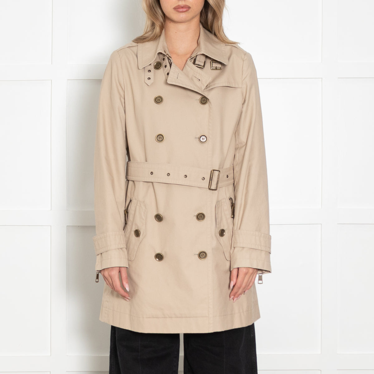 Burberry Brit Beige Mac With Belt