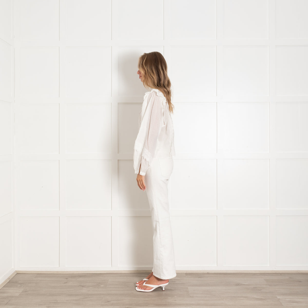 Frame Cream Frilled Lace Shirt