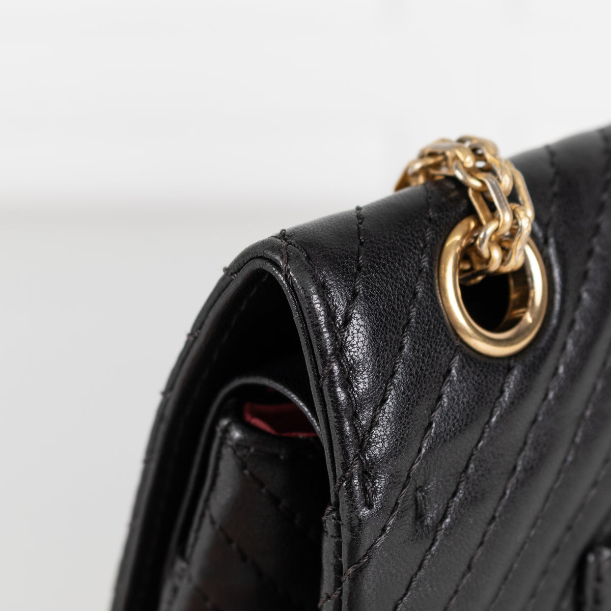 Chanel Black Chevron Quilted Leather Shoulder Bag