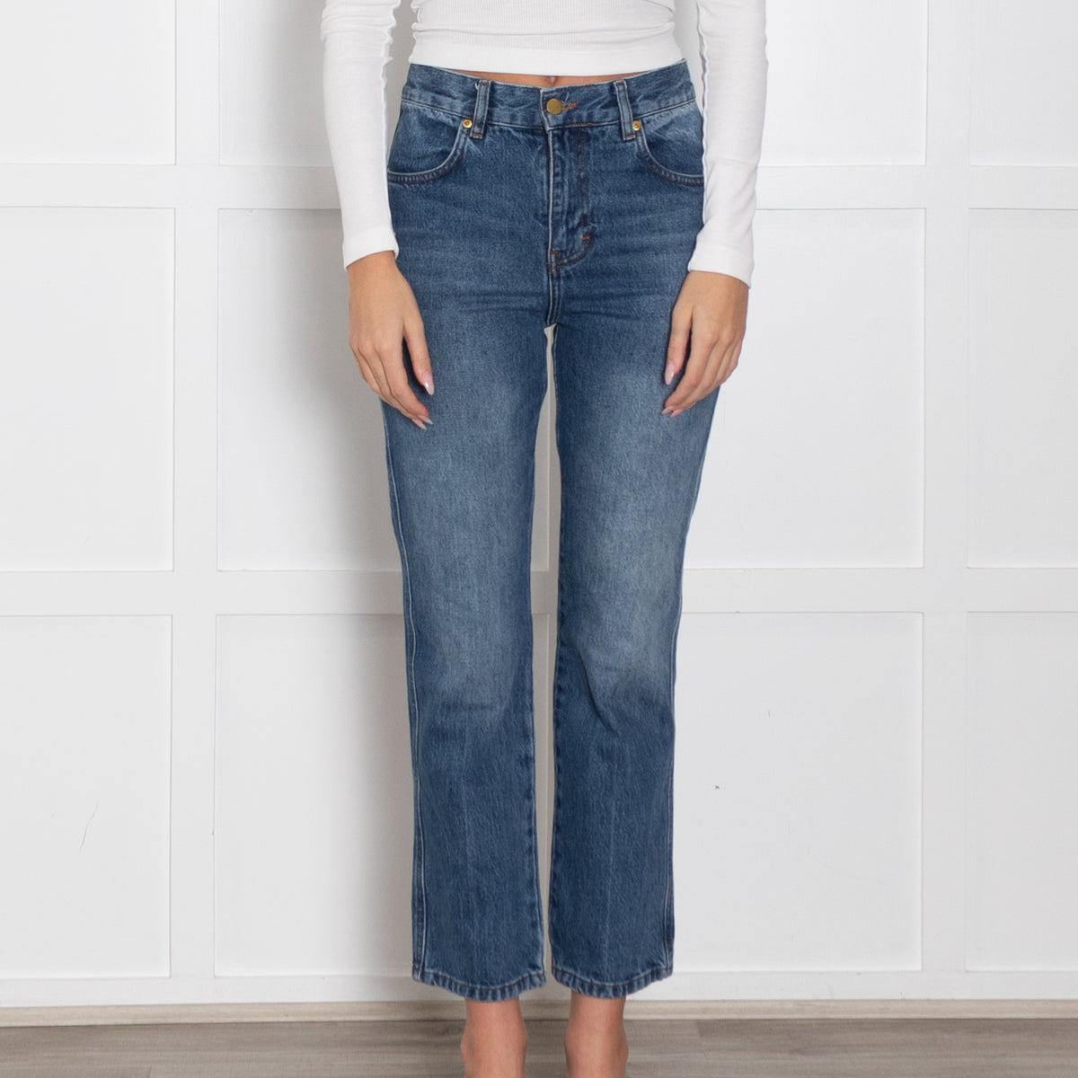 Victoria Beckham Dark Wash Straight Leg Jeans