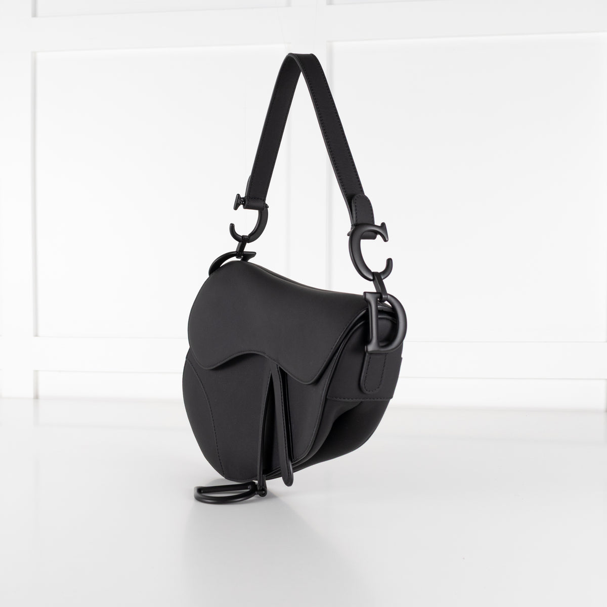 Christian Dior Black Ultramatte Saddle Bag