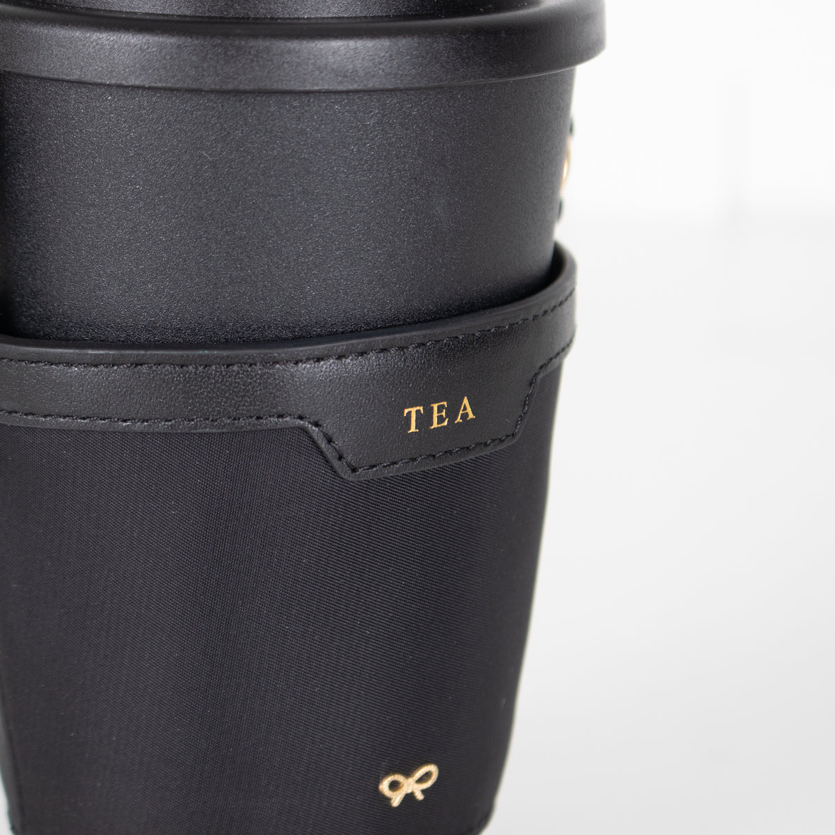 Anya Hindmarch Leather-trimmed Recycled Nylon Cup Holder And Travel Mug