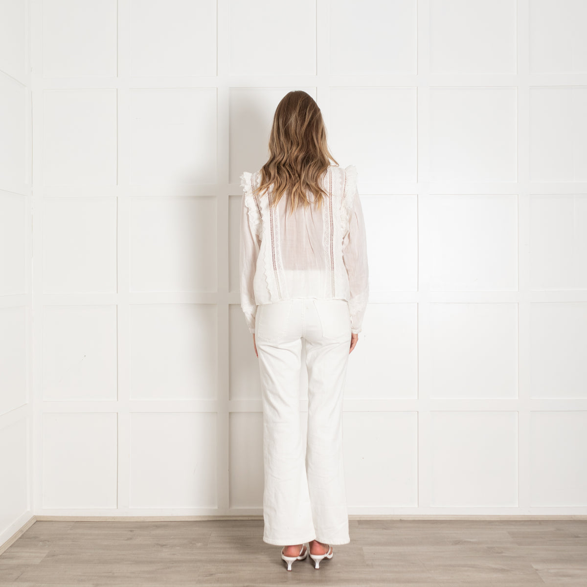 Frame Cream Frilled Lace Shirt