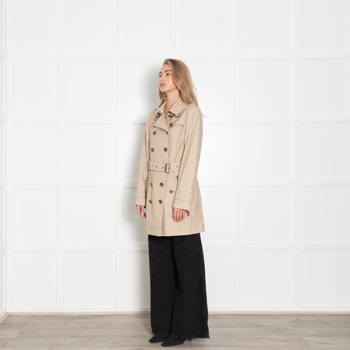 Burberry Brit Beige Mac With Belt