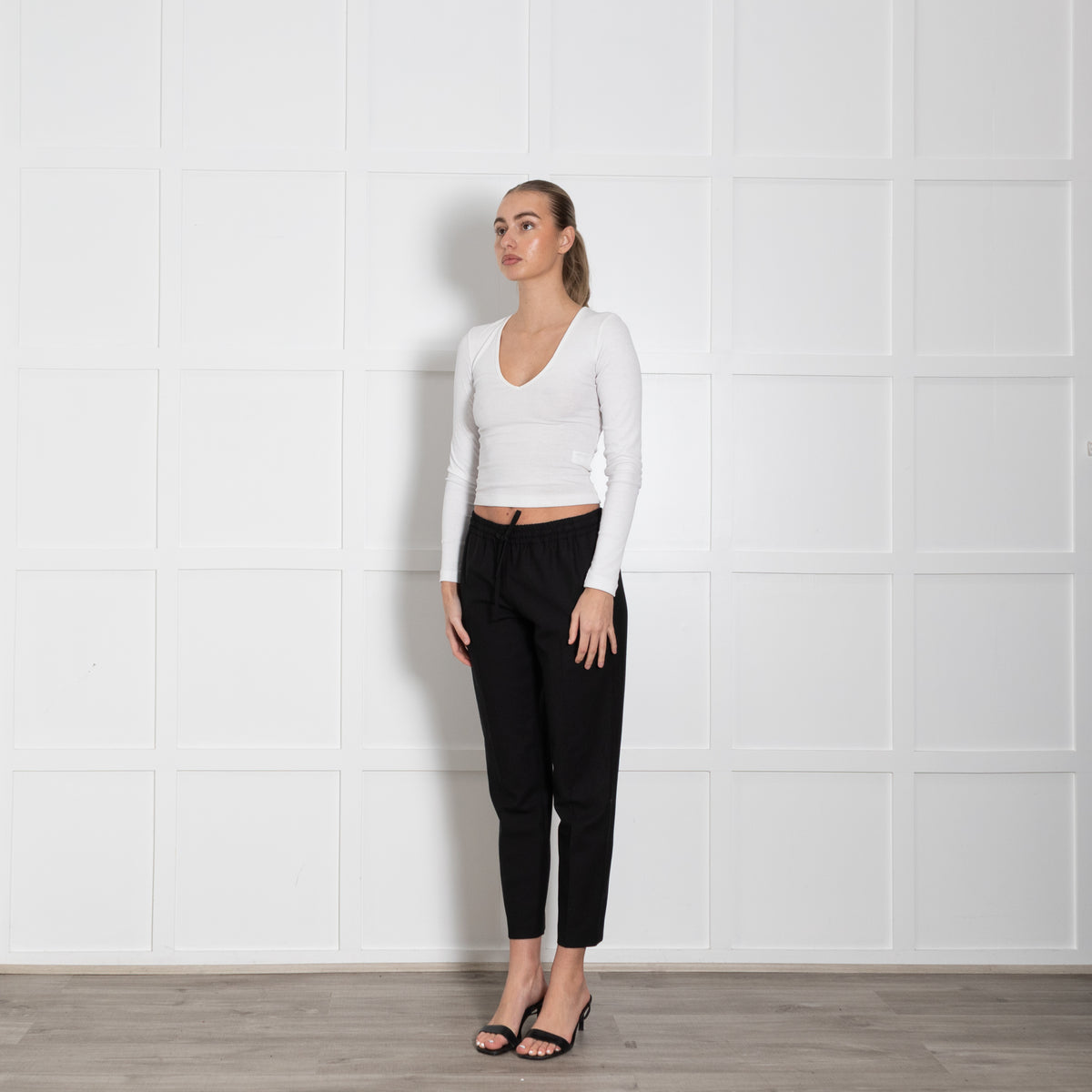 Joseph Black Elasticated Waist Trousers