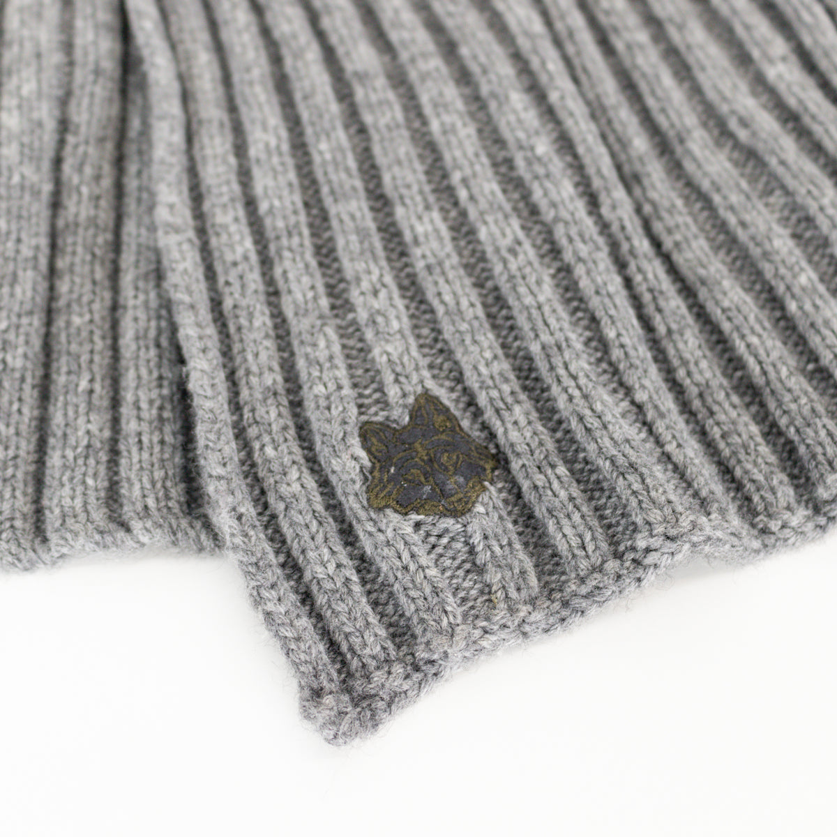 Zadig & Voltaire Grey Ribbed Wool Blend Scarf