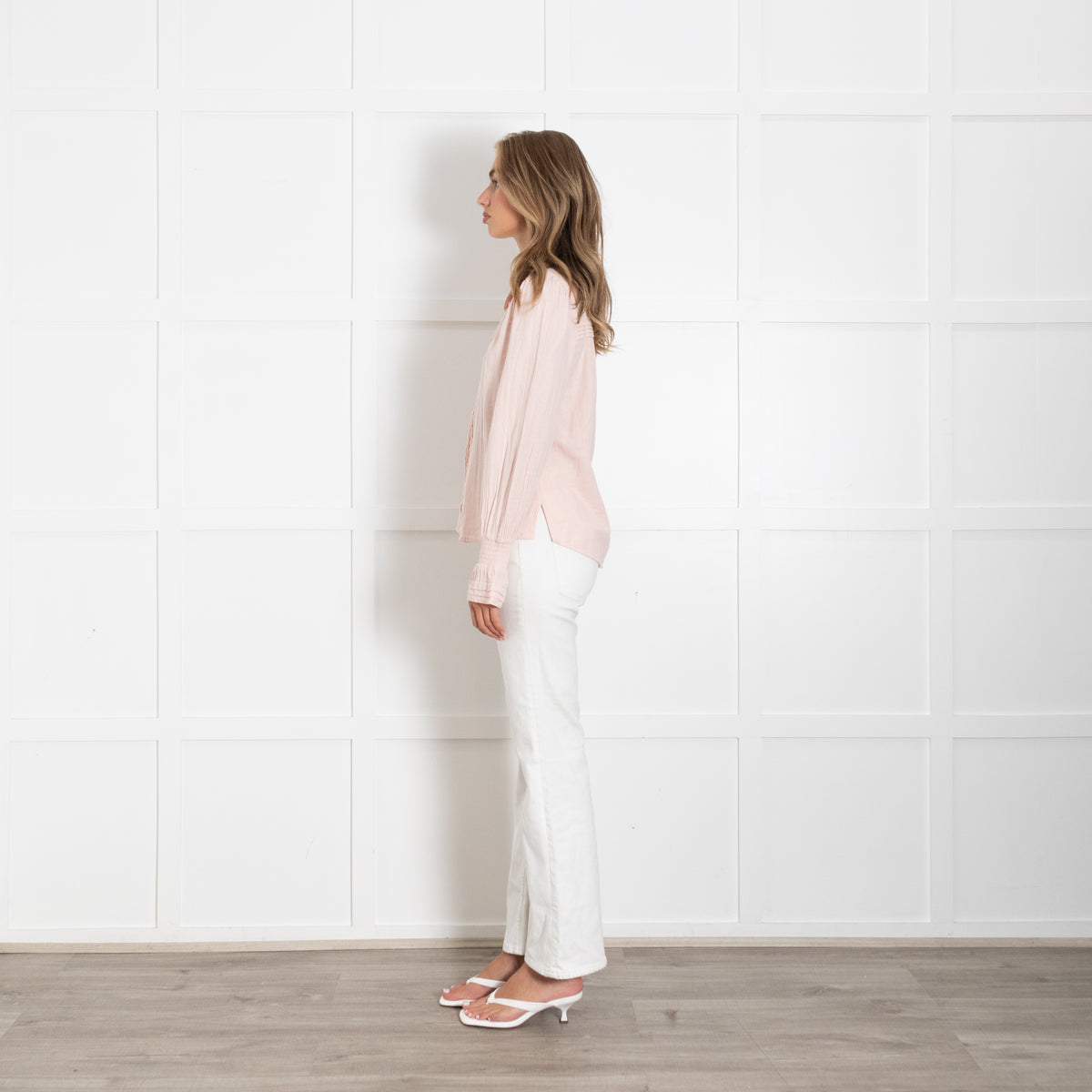 Me + Em Blush Pink Pleat Detail Top