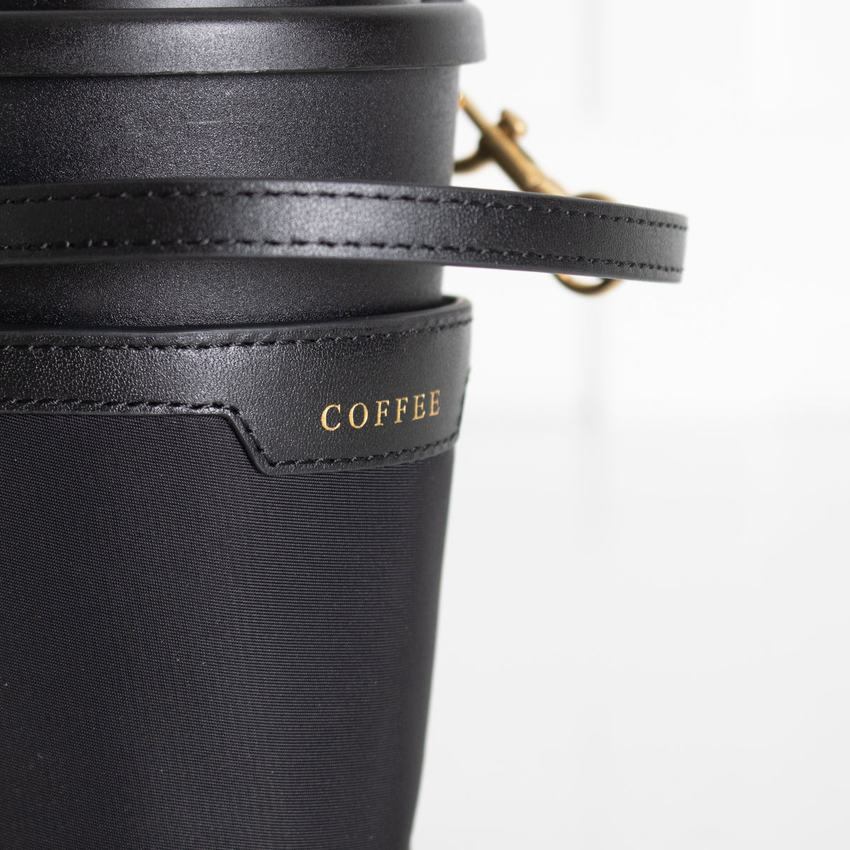 Anya Hindmarch Leather-trimmed Recycled Nylon Cup Holder And Travel Mug