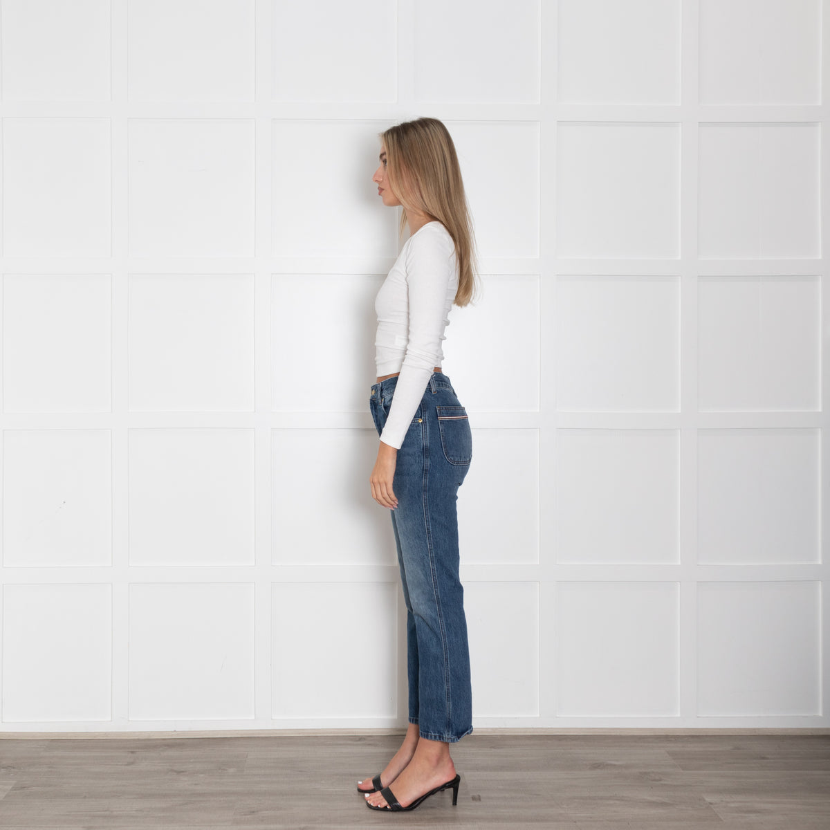 Victoria Beckham Dark Wash Straight Leg Jeans