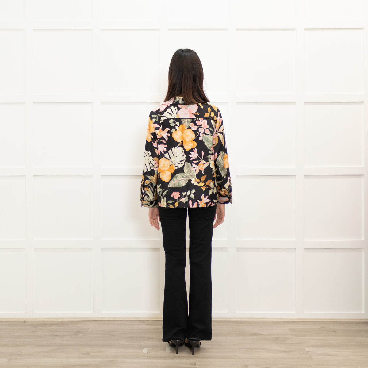 Barneys New York Black Floral Pyjama Style Top