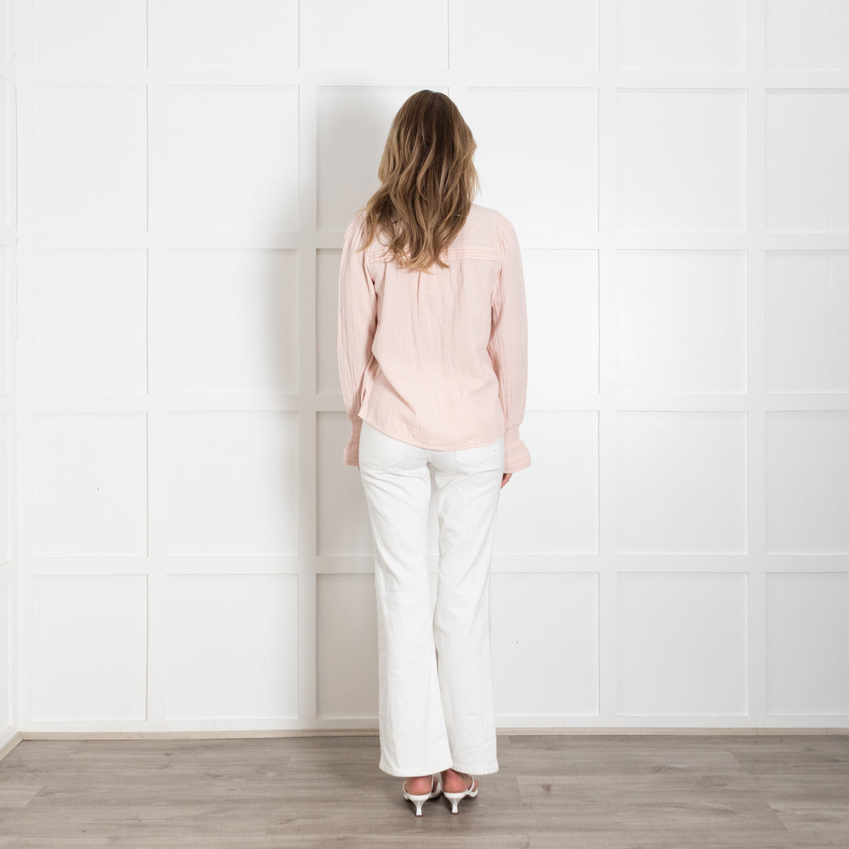 Me + Em Blush Pink Pleat Detail Top