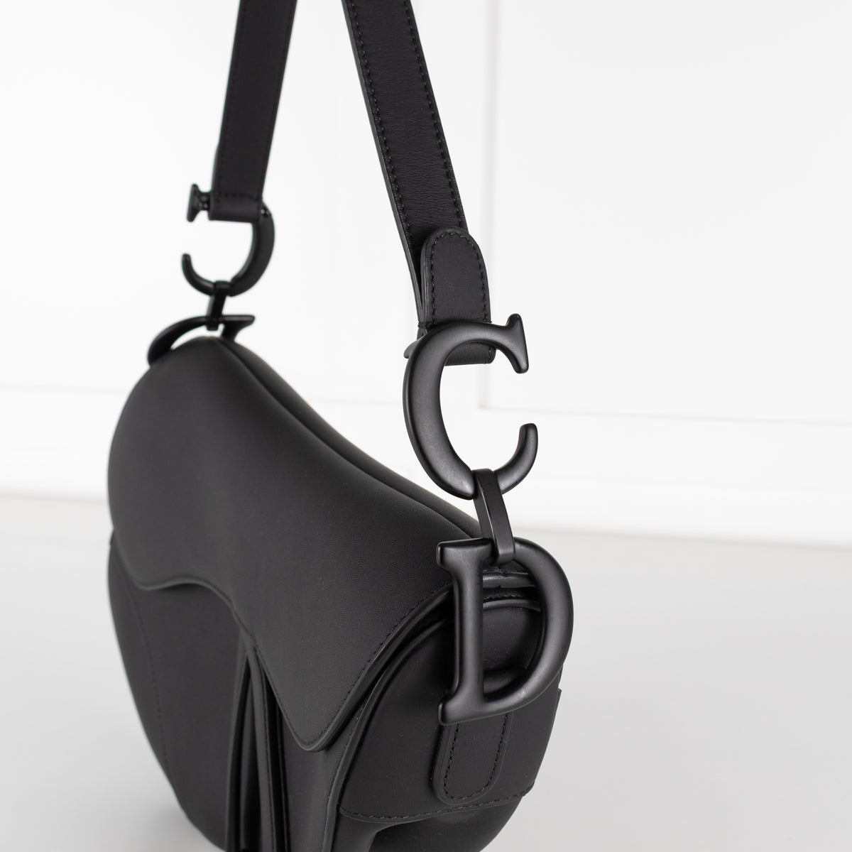 Christian Dior Black Ultramatte Saddle Bag