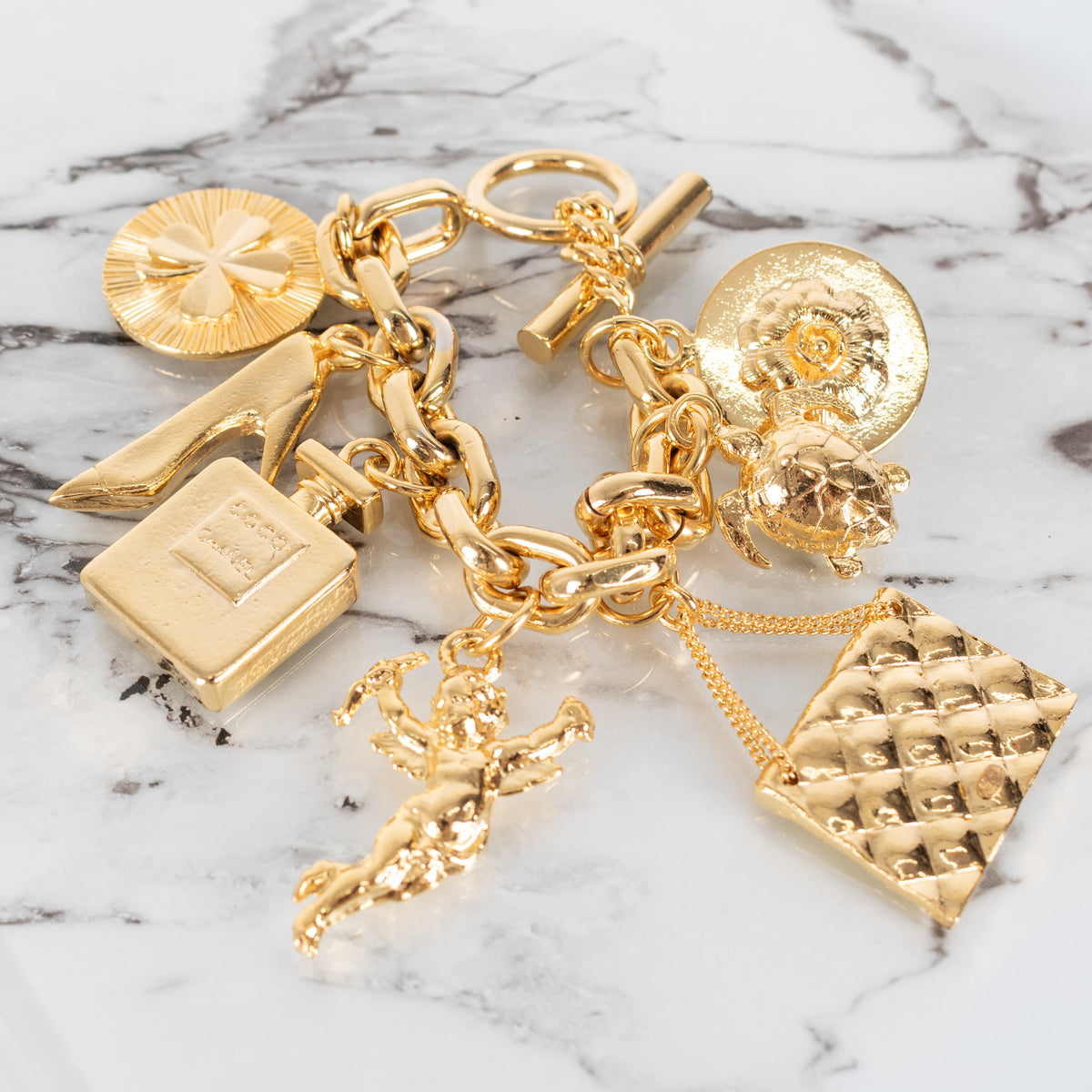 Chanel Gold Chunky Charm Bracelet