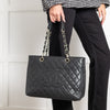 Chanel Black Caviar GST with Silver Hardware