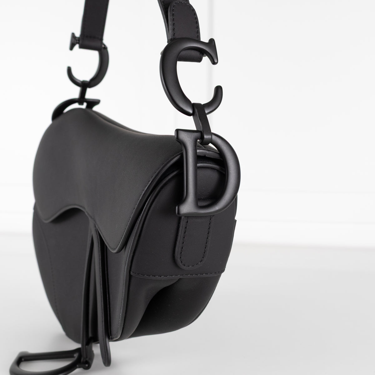 Christian Dior Black Ultramatte Saddle Bag