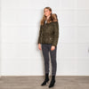 Weekend Max Mara Green Fur Trim Padded Short Jacket
