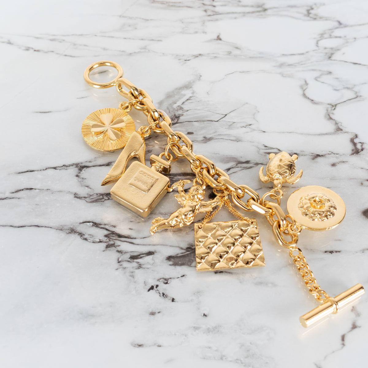 Chanel Gold Chunky Charm Bracelet