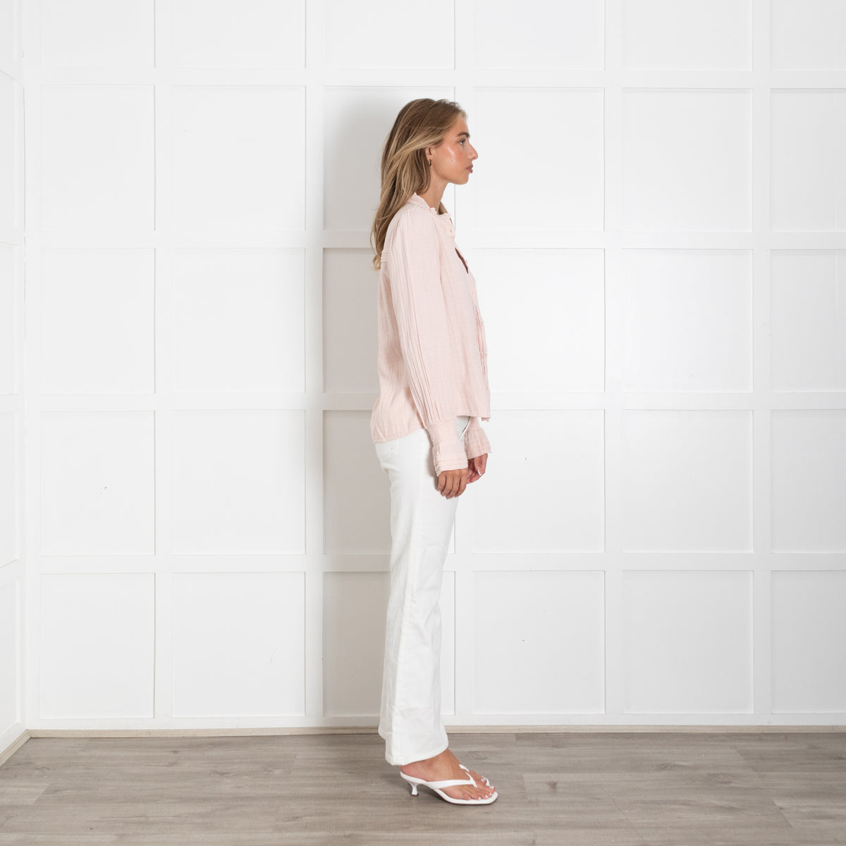 Me + Em Blush Pink Pleat Detail Top