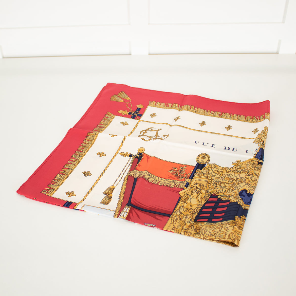 Hermes Vue Du Carrosse De La Galere La Reale  Red Cream Gold Blue