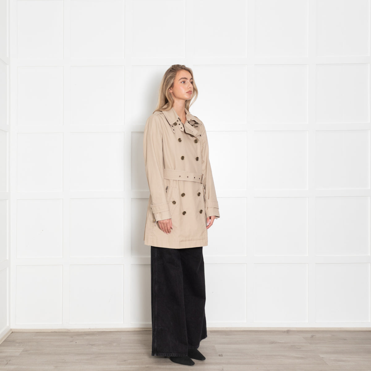 Burberry Brit Beige Mac With Belt
