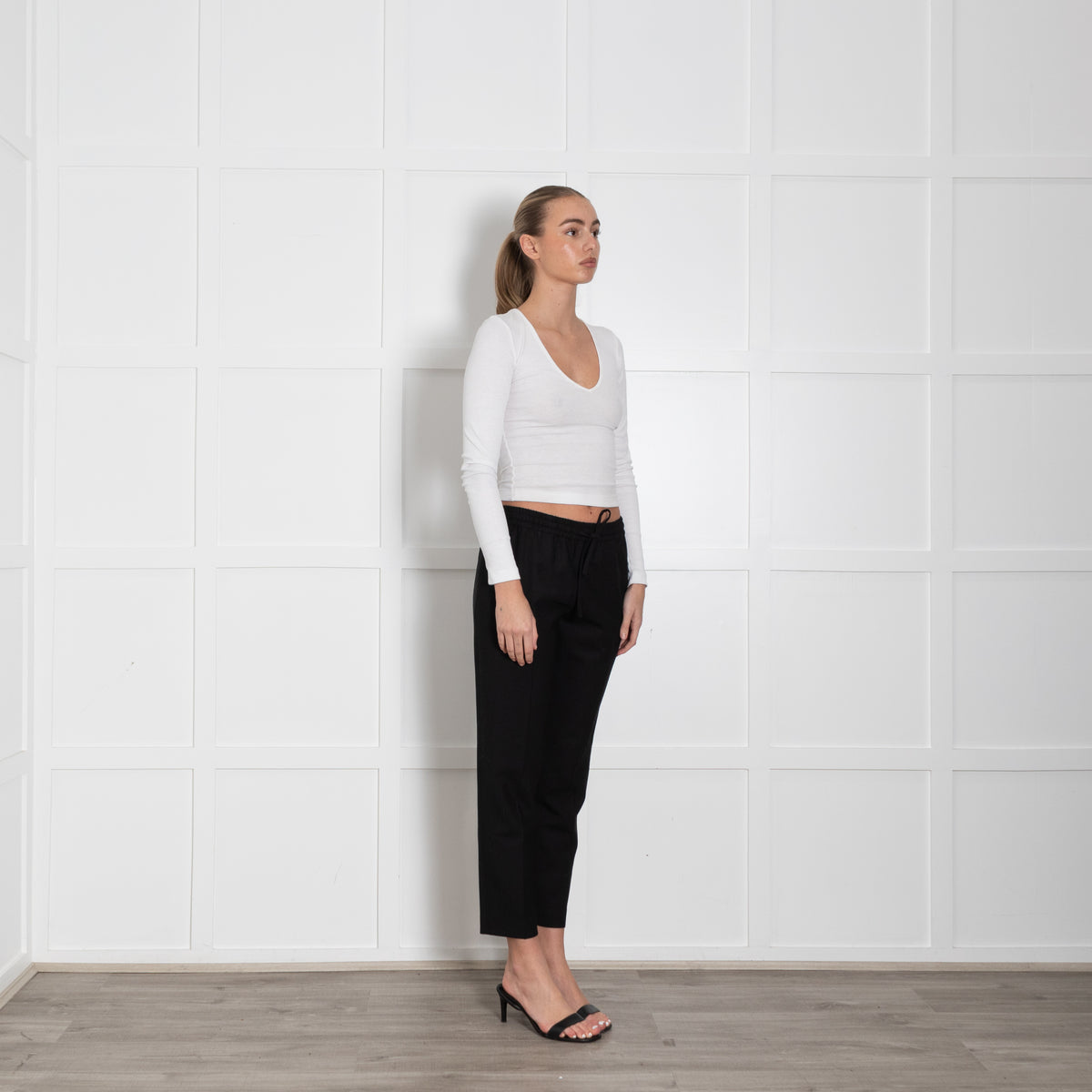 Joseph Black Elasticated Waist Trousers