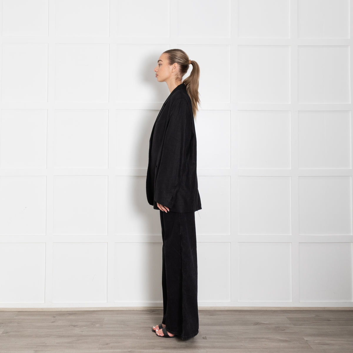 Assembly Label Black Linen Boyfriend Jacket