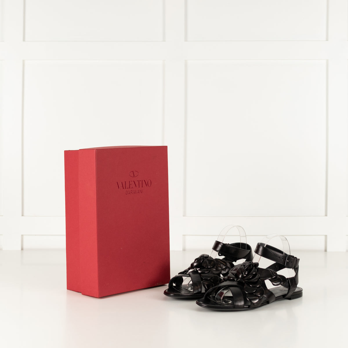 Valentino Garavani Atelier Black Leather Sandal