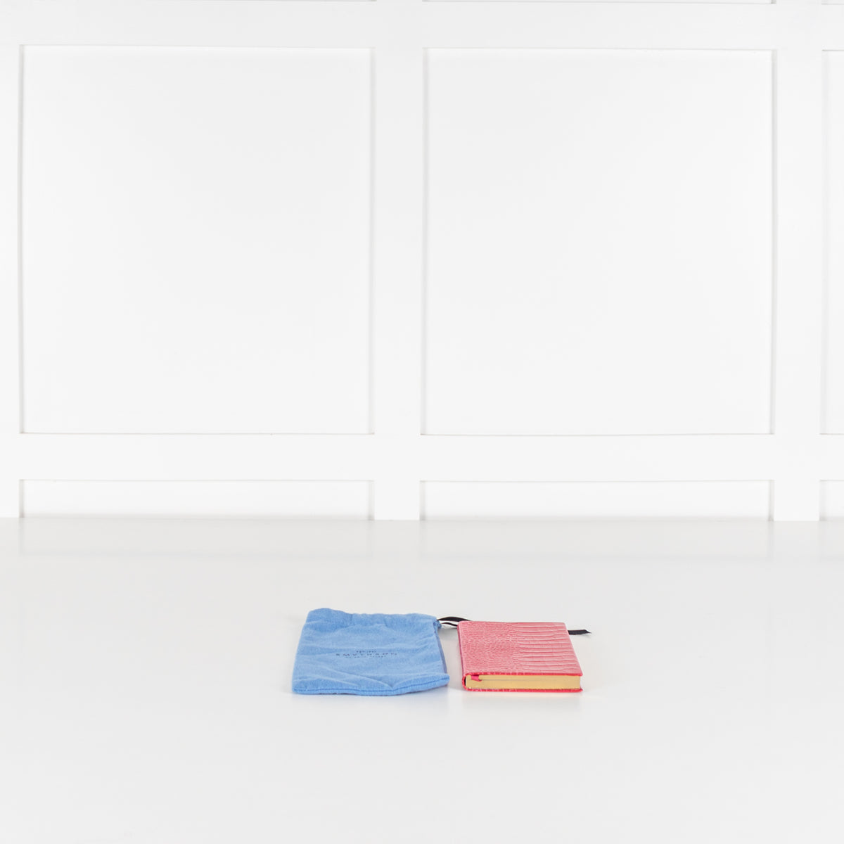 Smythson Raspberry Panama Leather Notebook With Silk Lining